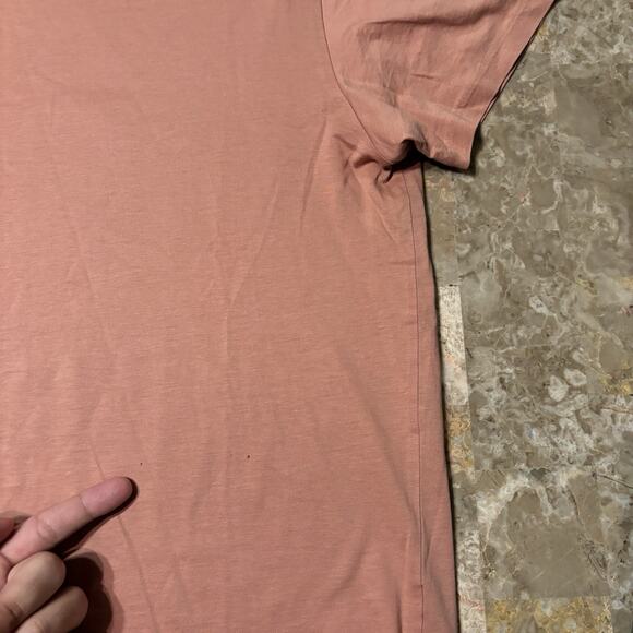Norse Projects Shirt Mens Large Pink Esben Blind Stitch Short Sleeve Tee - Picture 5 of 13